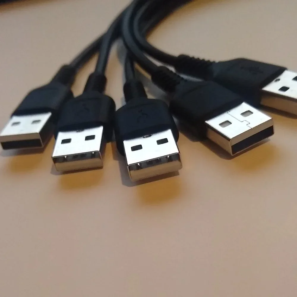 5 Pack - 1 Foot Short USB to USB C Cable Type-C Fast Phone Charging Cable
